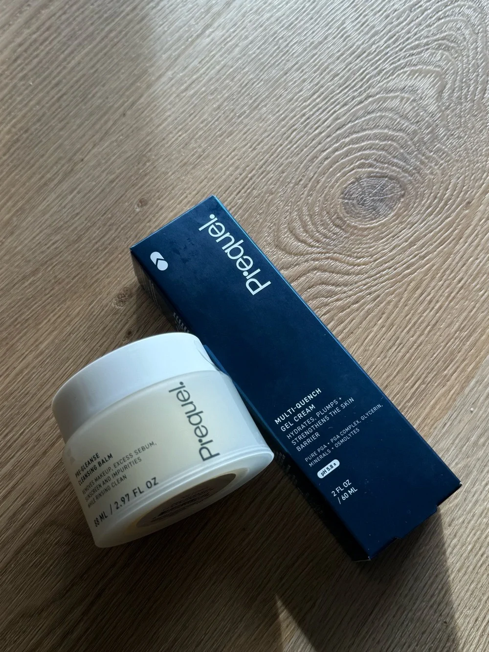 prequel cleansing balm and gel cream